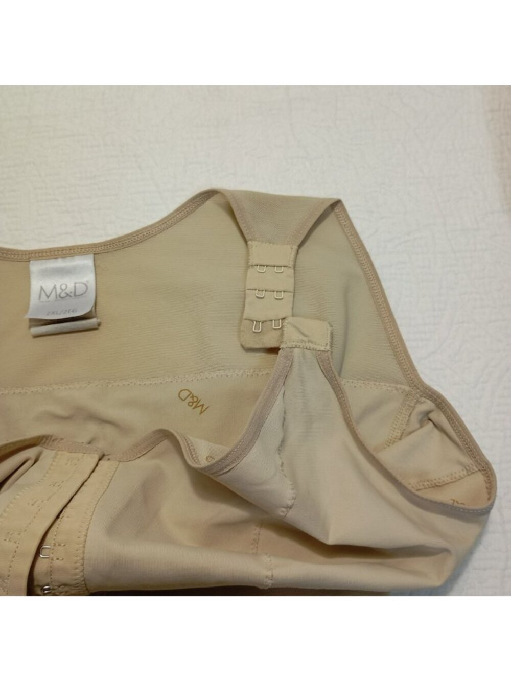 M&D Womens Beige Full-Body Shapewear With Hook & Eye Closure Size 2XL - Picture 6 of 14